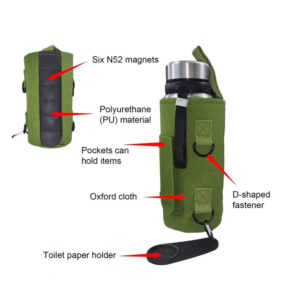 Bolsa de gimnasio para botella de 46 Oz, bolsa de gimnasio magnética con 2/3/6 imanes, bolsa para botella de agua para Fitness con correa, bolsa cruzada deportiva - imagen 4