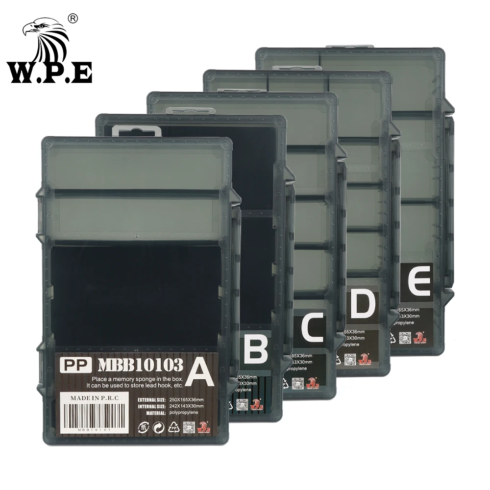 W.P.E-caja de Señuelos de Pesca con múltiples compartimentos, aparejos de Pesca de espuma de plástico, estuche de almacenamiento, anzuelo de señuelo, línea de cebo, accesorios de Pesca