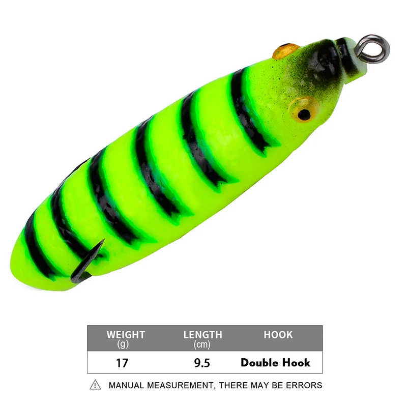 Cebo de pesca suave falso, cebo de simulación, Wobbler modificado, rana Thunder Artificial, 9,5 cm, 17g, natación, cigarra flotante, Rana Pupa, 1 ud. - imagen 3