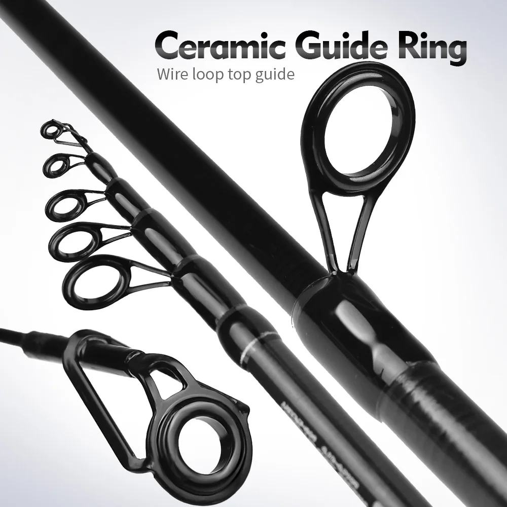 Caña de pescar giratoria o fundida de fibra de carbono portátil, 1,8 m-2,7 m, tracción máxima de 2KG, telescópica, ML, rápida, para agua dulce - imagen 4