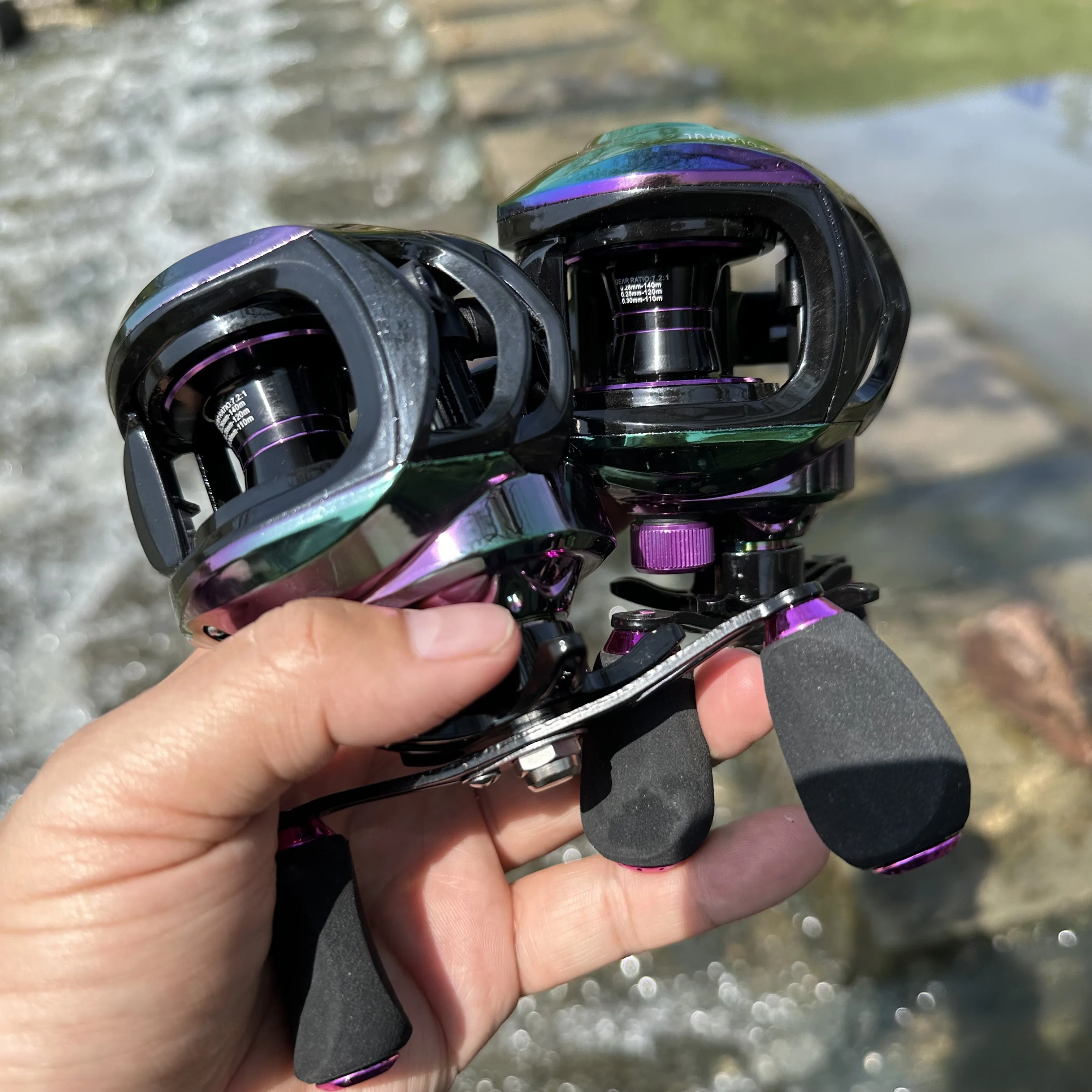 Carrete de pesca Baitcasting de alta resistencia, rueda de caída de agua de lanzamiento de larga distancia, relación de engranaje 7,2: 1, arrastre máximo de 10KG para carpa y lubina - imagen 3