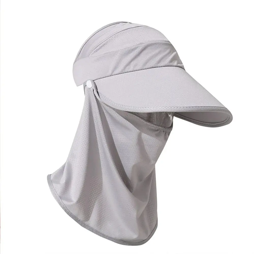 Señora deporte senderismo Anti UV plegable Casual al aire libre ala ancha mujeres cuello cubierta sombrero gorra para el sol sombrero de cola de caballo - imagen 3