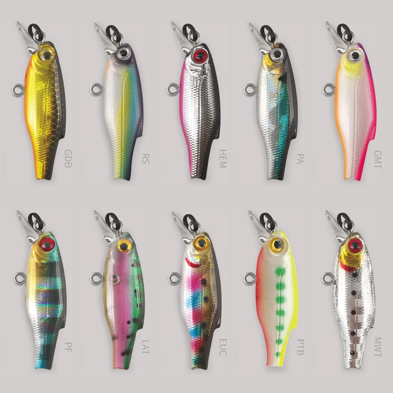 LUREHOLIC 3cm 1g Mini hundimiento Extra Micro Minnow señuelo duro profundidad de cebo 0,5 m con gancho MUSTAD - imagen 4