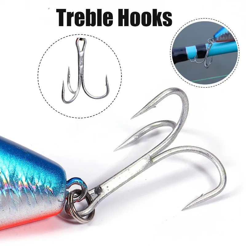 Señuelos de pesca Sougayilang Minnow 34g Jig Bait pesca manivela gancho plástico Artificial cebo duro pesca para peces medianos a grandes - imagen 5