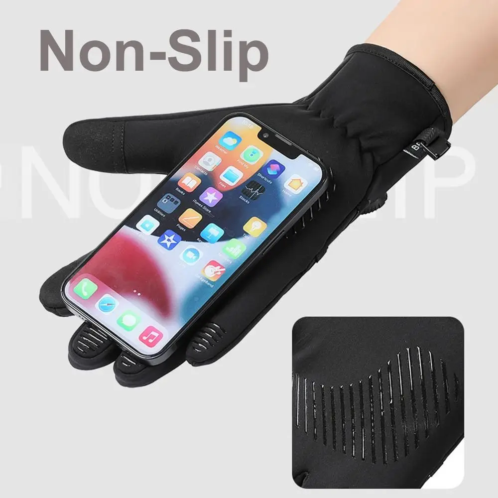 Guantes cálidos de invierno gruesos extendidos, guantes térmicos de dedo completo con pantalla táctil resistentes al frío, manoplas de conducción antideslizantes a prueba de viento - imagen 2