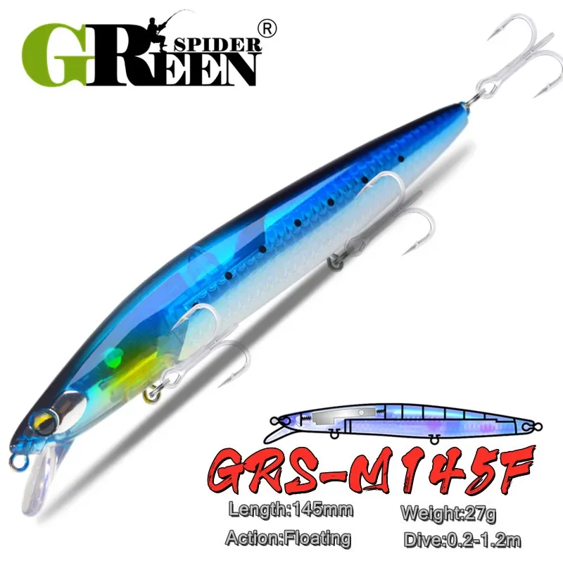 Señuelo Crankbait Greenspider Minnow – Hoja flash para lubina