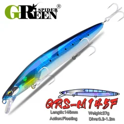 Greenspider Minnow Crankbait: señuelo para lubina con hoja flash