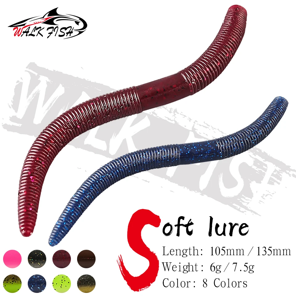 WALK FISH-cebo suave de gusano Senko, 10 Uds., 13,5 cm/7,5g, palo de PVC con infusión de sal, cebo de hundimiento lento, resistente, especial para matar lubinas