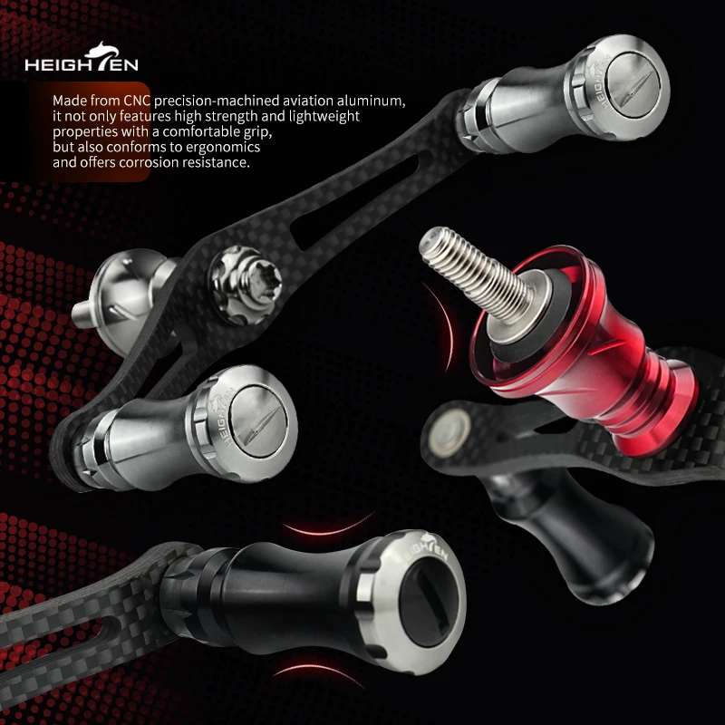 HEIGHTEN Carrete de carbono giratorio, mango de 90mm para Shimano Daiwa - imagen 4