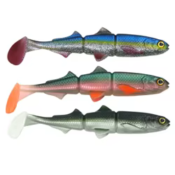 Señuelo de pesca de Lucio de 16 ~ 22cm, cebo de pesca suave 3D Swimbait, paleta, colas en T para Zander Pike, juego grande, aparejos de pesca falsos, cebo Swimbaits