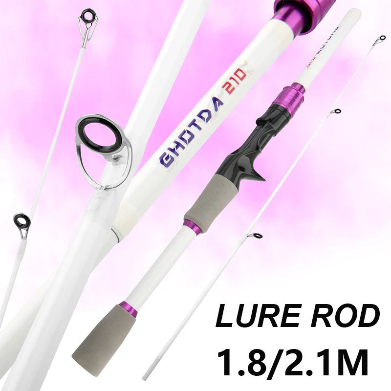 Caña de pescar de viaje de carbono súper dura, 1,8 M, 2,1 M, 4/5 secciones, caña giratoria ML Power Shore Casting para principiantes y niños - imagen 5
