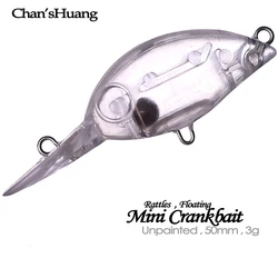 Señuelo crankbait flotante sin pintar Chan'sHuang para agua dulce