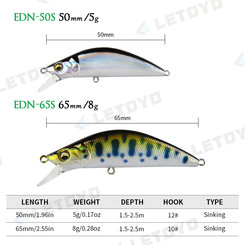Señuelo Minnow Letoyo – Cebos duros para lubina y trucha - imagen 2