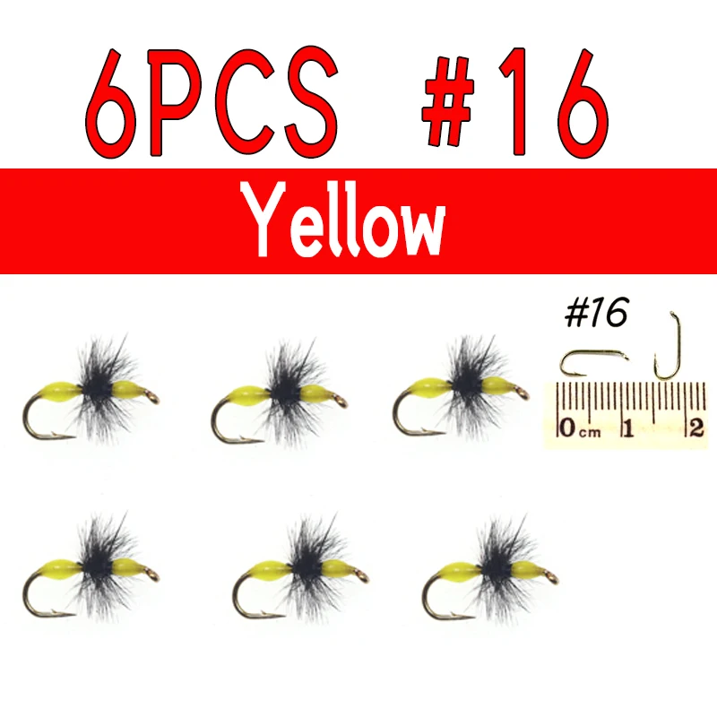 6pcs Yellow Size 16