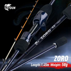 LEYDUN ZORO Caña ultraligera 145 cm, punta titanio para sepia/calamar
