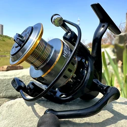 Carrete de pesca giratorio de resistencia máxima de 8kg, rueda de carrete de Metal de aluminio, adecuado para agua dulce/agua salada serie 1000 ~ 7000