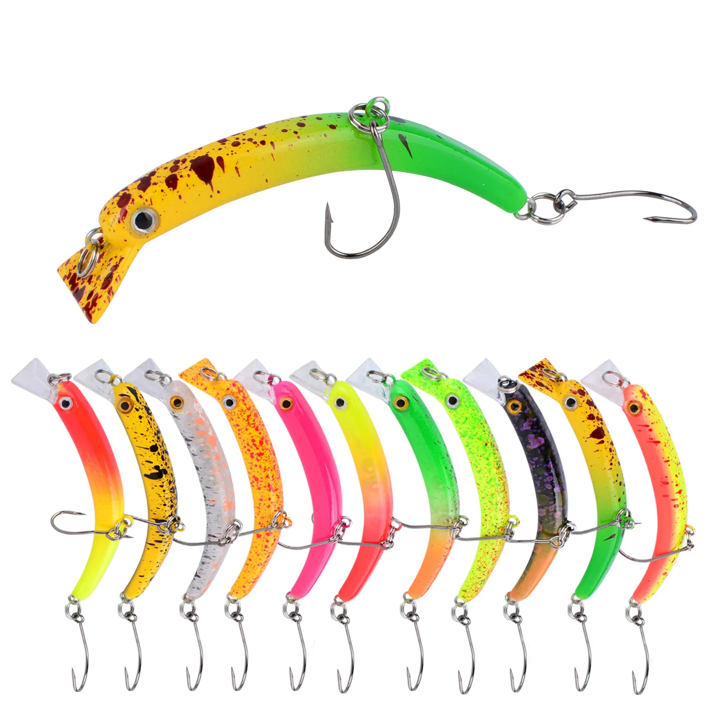 1 Uds Mini Wobblers de pececillo de hundimiento lento anzuelos triangulares peces Popper aparejos de lubina Señuelos de pesca Crankbait cebo de plástico duro - imagen 5