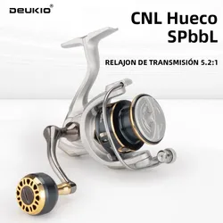 Carrete DEUKIO Agua Salada – Serie 2000-7000, empuñadura metálica