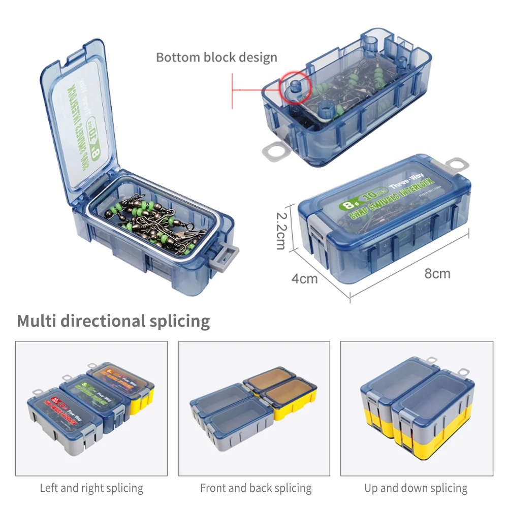 Nuevo 10 Uds. Conector a presión de pesca de 1-2-3 vías 6 # /8 # /10 #   Conector de clavija de pesca luminosa de acero inoxidable, aparejos giratorios de barril - imagen 5