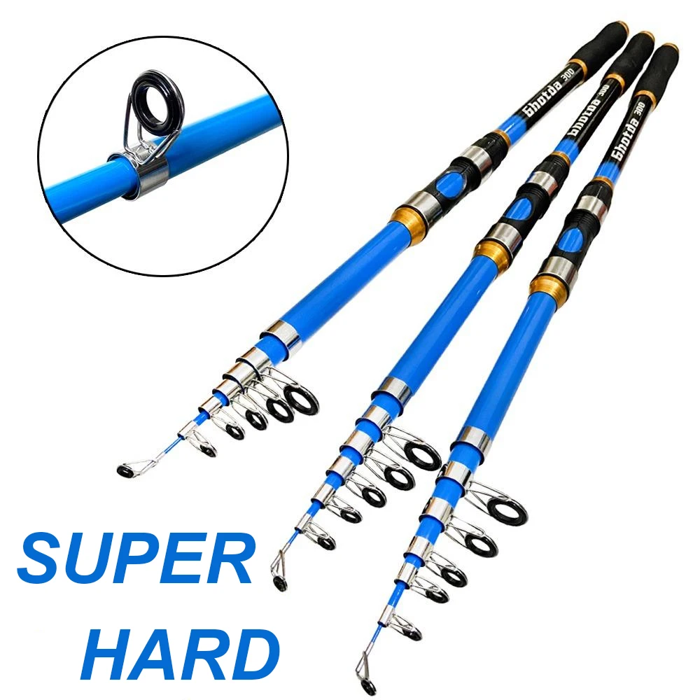 Caña de pescar giratoria ultraligera de fibra de carbono, 2,1 M-3,6 M, diseño compacto, caña de mar de lanzamiento de fundición larga para agua dulce/agua salada - imagen 2