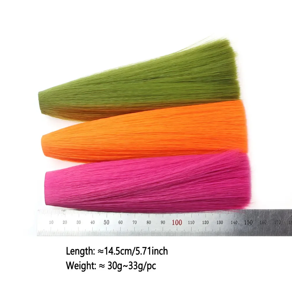 Bimoo1PC 5,71 pulgadas de largo cónico fibra de cola de caballo sintética para colas Mayfly alas de ninfas serpentinas Poppers Bucktail mosky Jig señuelos - imagen 4