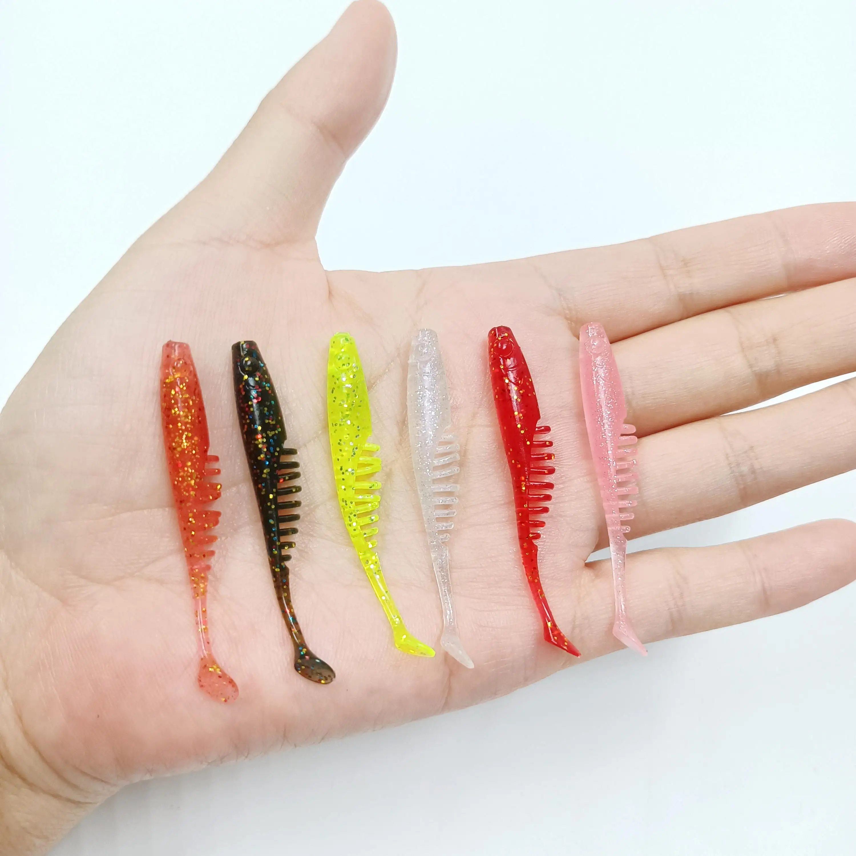 DUODUOYU 10 Uds 5,5 cm Mini Señuelos de Pesca blandos 0,8g plantilla cebo suave señuelos artificiales silicona Swimbait lubina Pesca aparejos de Pesca - imagen 4