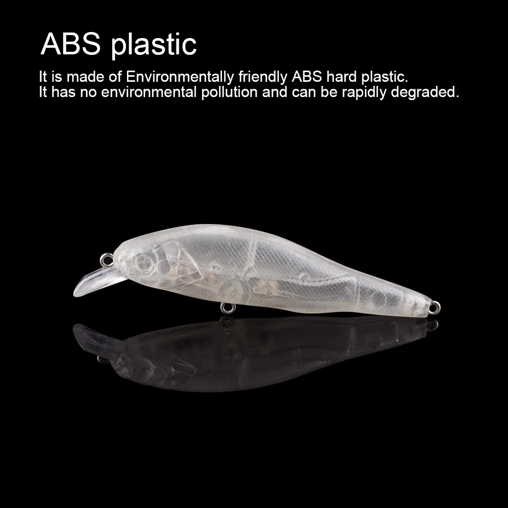 Hanlin-Cebo flotante de plástico duro sin pintar, señuelo de pesca de lubina Artificial, sonajeros en blanco, aparejos de Musky, 10/20 piezas, 9cm, 10g - imagen 5