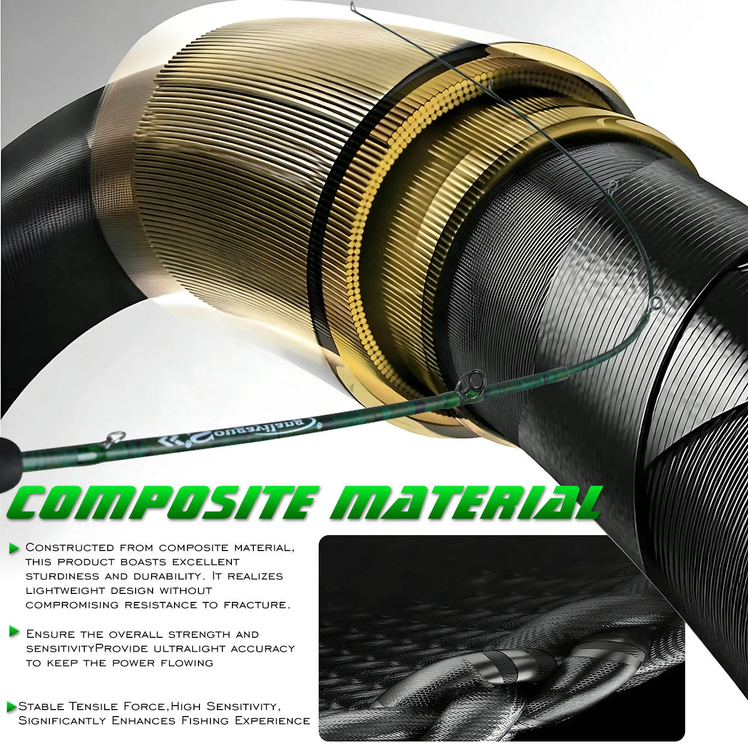 Sougayilang caña de pescar de 2 secciones 1,8 m caña de pescar giratoria caña de pescar ultraligera de fibra de carbono Bss trucha de agua dulce - imagen 3