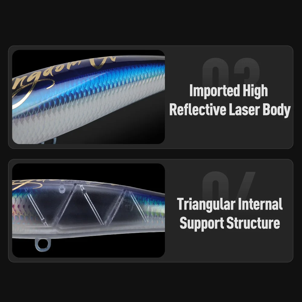 Señuelo de pesca Kingdom Pencil 40g 52g 71g Big Game Z Walking Dog Action cebos duros artificiales GT atún para señuelo de pesca de agua salada - imagen 5