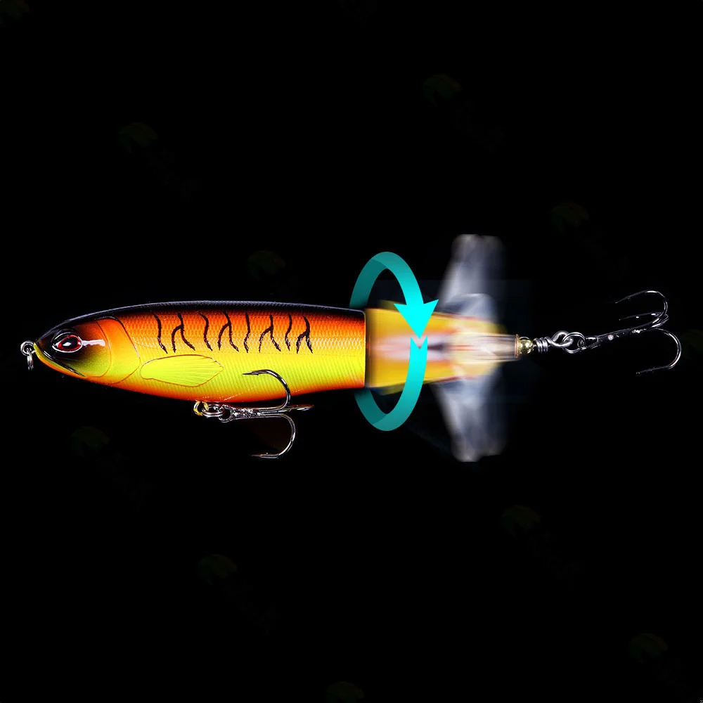 Señuelo de pesca Topwater, cebos de Lucio, cola giratoria, aparejos de pesca Wobblers Crankbait, 10cm/11cm/14cm - imagen 4