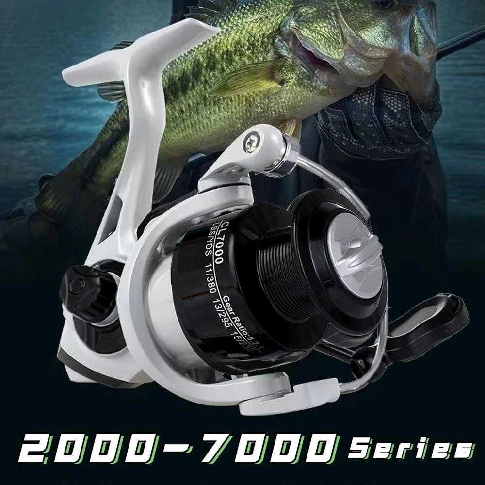 Carrete de pesca giratorio GHOTDA ultraligero serie 2000-7000, relación de engranaje 5,2: 1, sistema de arrastre, carrete de nailon de 8KG para agua dulce y salada