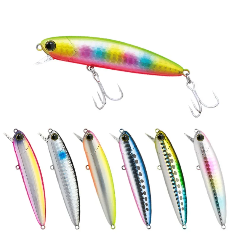 Señuelo de Pesca de pececillo que se hunde, anzuelos duros artificiales de 80mm y 13g, Wobblers para trucha, Swimbait de plástico, accesorios de aparejos 3D - imagen 2