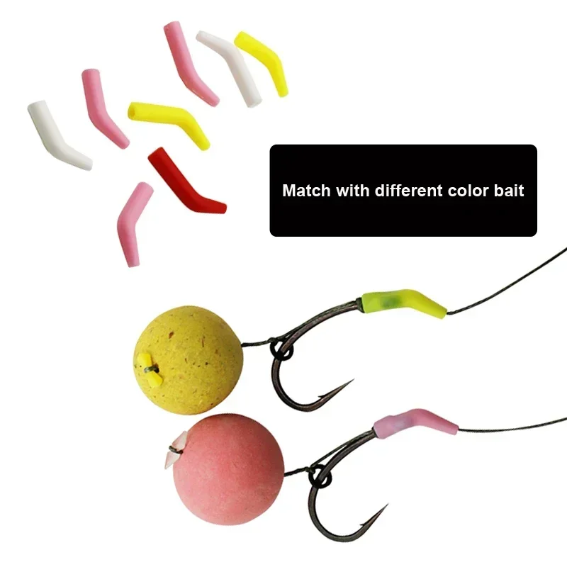 Accesorios de pesca de carpa, 20 piezas, aparejo para el cabello, mangas antienredos, línea de anzuelo de pesca, tubos de goma alineadores para carpa, aparejos de pesca giratorios - imagen 4