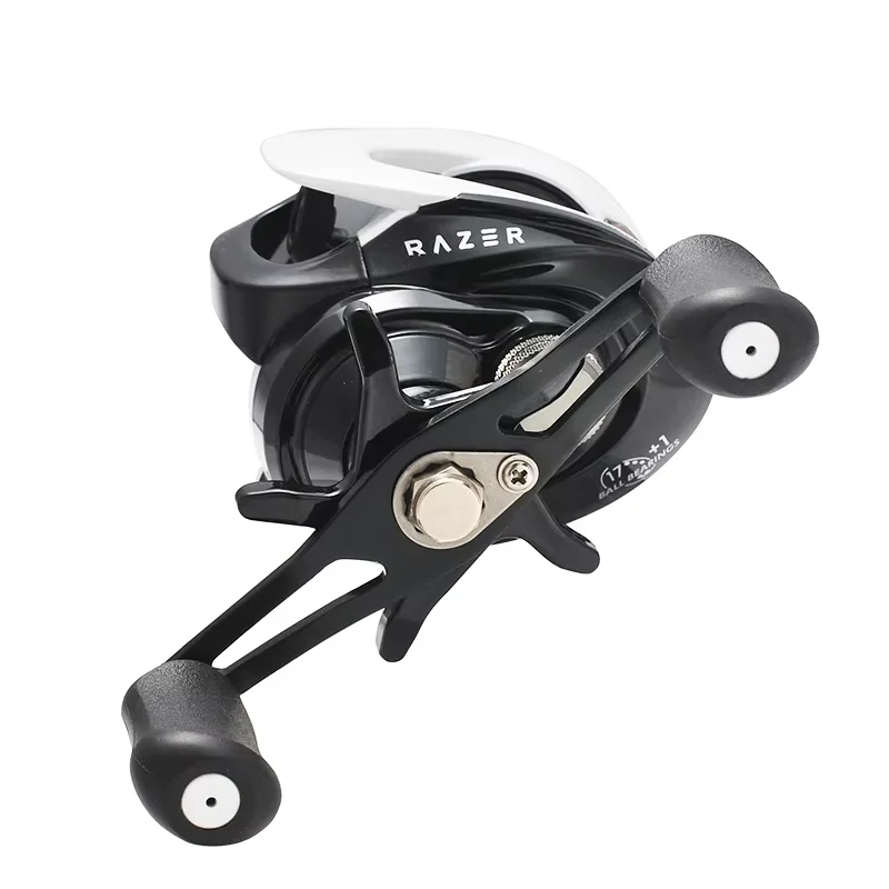 Carrete de pesca de baitcasting centrífugo magnético de doble freno lagarto con carrete de metal y mango 8kg arrastre máximo relación de velocidad 7,2: 1 - imagen 5