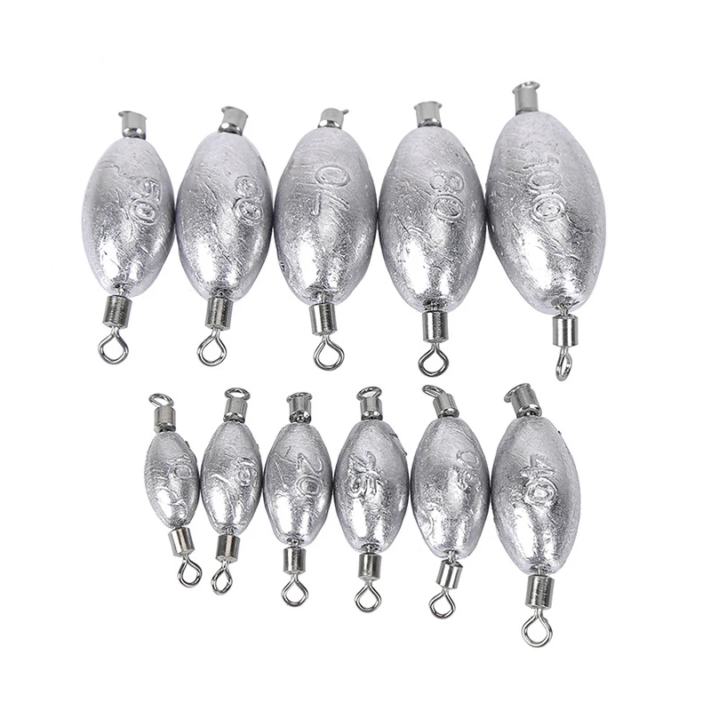 Plomo de plomo con giro de pesca, 10g/20g/25g/30g/40g/50g/60g/70g/80g/100g, pesas de plomo en forma de oliva, accesorios para aparejos de pesca - imagen 5