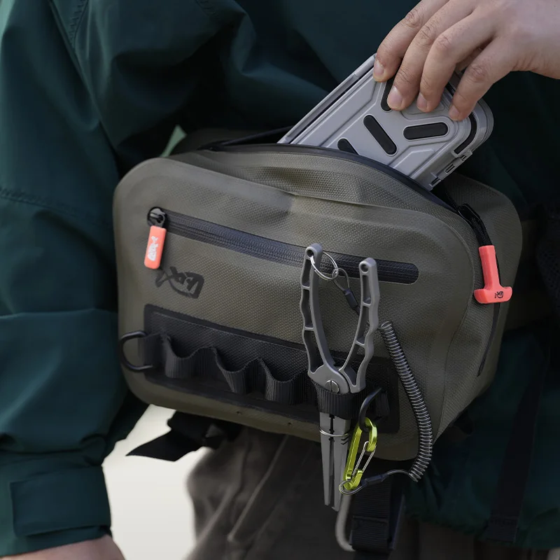 LINNHUE Riñonera impermeable de pesca – Bolsa cruzada para aparejos - imagen 5