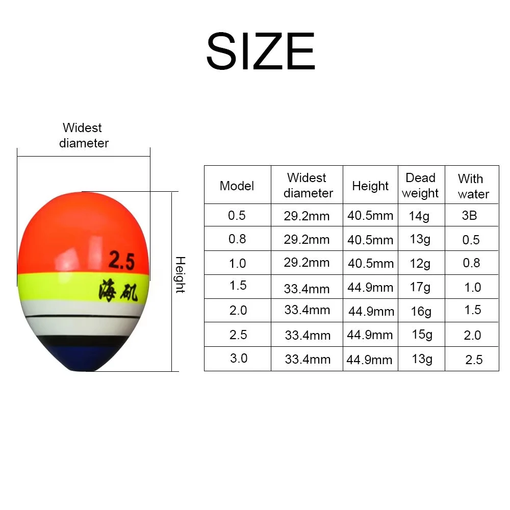 Flotador de barco ABS Ah, flotador de pesca al aire libre, línea de transferencia de flotador de pesca rocosa oceánica, accesorios de equipo de pesca 0,5-4,0 - imagen 5