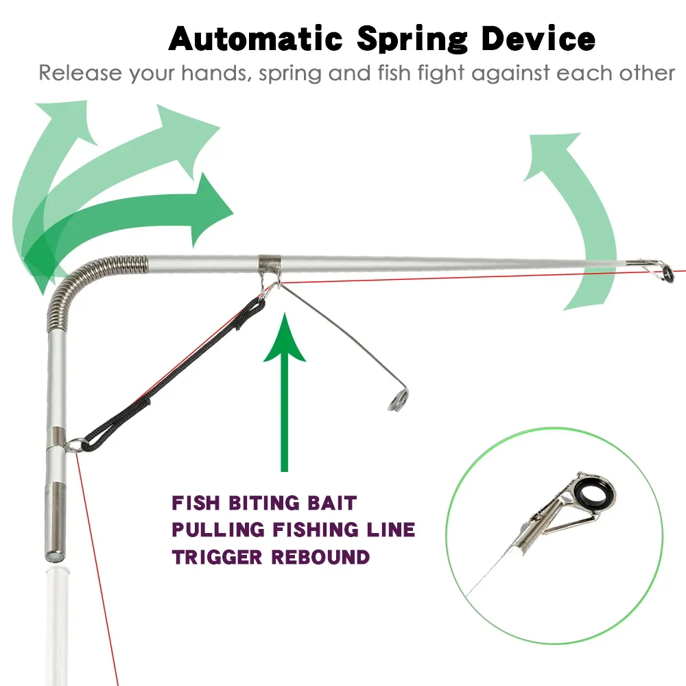 Caña de pescar automática con resorte telescópico, alimentador de carpa de Pesca de FRP giratorio, aparejos de poste portátiles de viaje súper cortos para niños - imagen 3