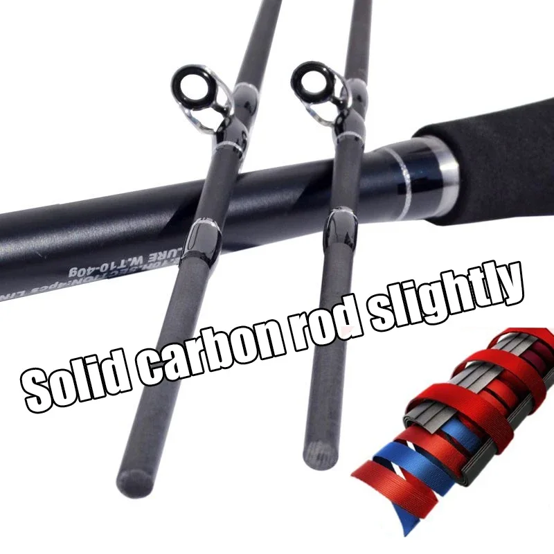 Caña de pescar portátil de fundición giratoria de fibra de carbono de 1,8 m y 2,1 m potencia H 10-40g señuelo de acción rápida duro 4 secciones aparejos de caña de señuelo - imagen 3