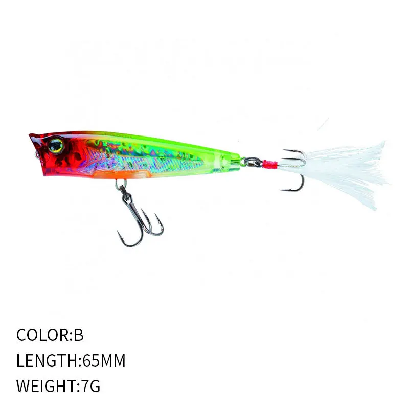 Topwater-Cebo duro Artificial Isca de 65mm y 7g, Señuelos de Pesca Wobbler, superficie de Pesca - imagen 3