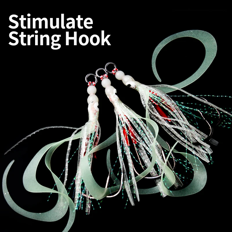 Kawa-anzuelo de pesca con placa de hierro, anzuelos de cuerda de calamar, peso luminoso, 2,6-4,6g de longitud, 82mm, para lubina, cola de pelo, Culter Alburnus, 3 uds. - imagen 4