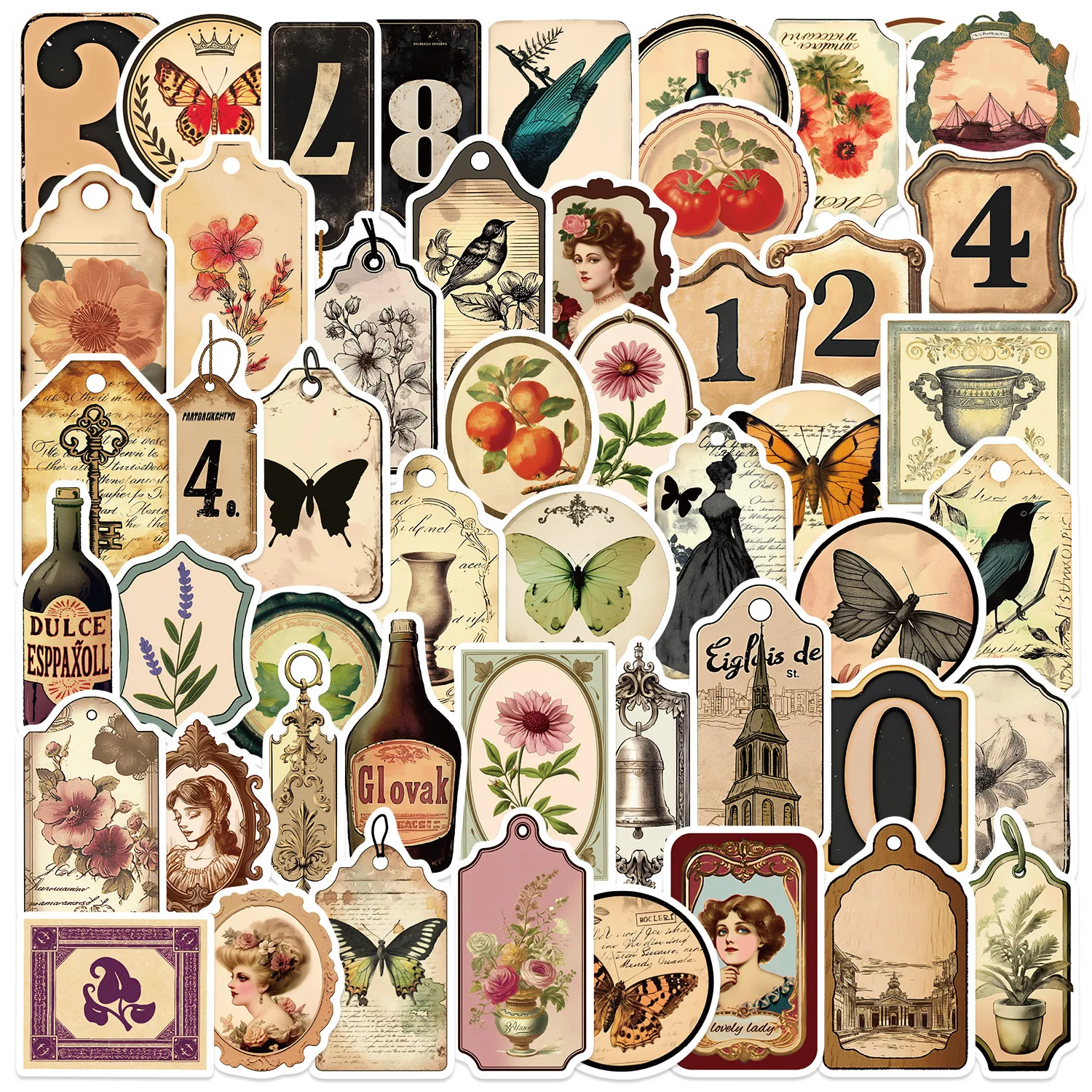 50 Uds. De pegatinas de grafiti de estética de arte Retro que se decoloran, bricolaje, teléfono, guitarra, portátil, maleta, pegatina impermeable, juguete para niños