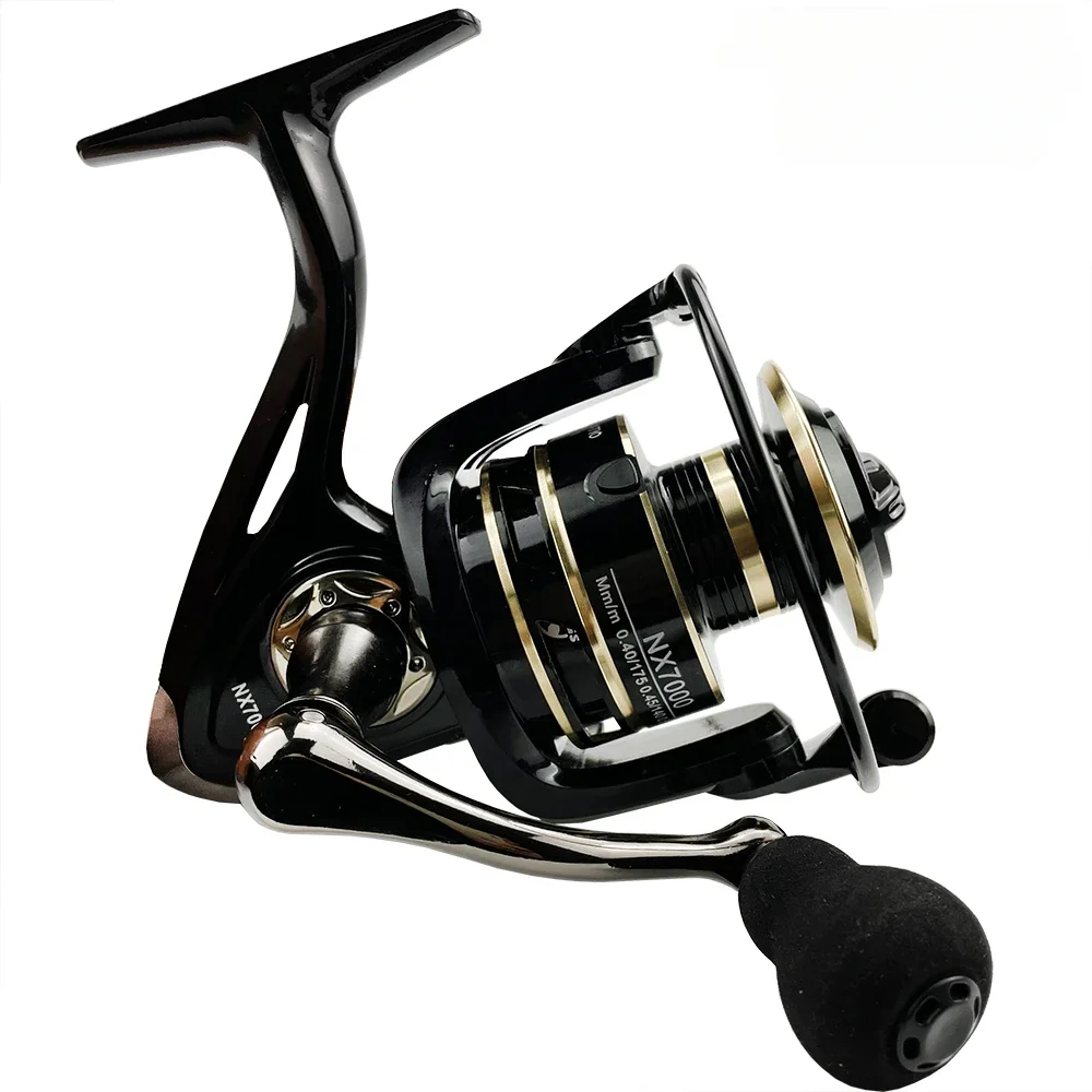Carrete de Metal de alta calidad para agua salada 5,2: 1/4, 7:1, carrete de pesca giratorio 2000-7000, rueda de agua salada, accesorios de pesca, carrete de carpa - imagen 4