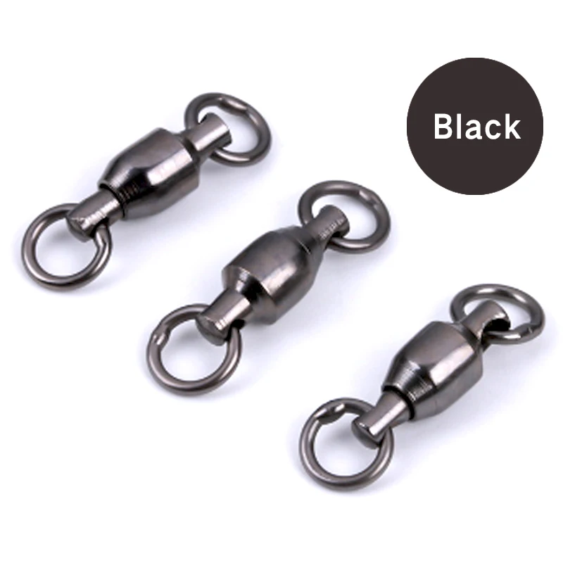 TAKEDO 10 unids/bolsa anillo giratorio negro conector giratorio anillo de soldadura rodamiento único accesorios de pesca