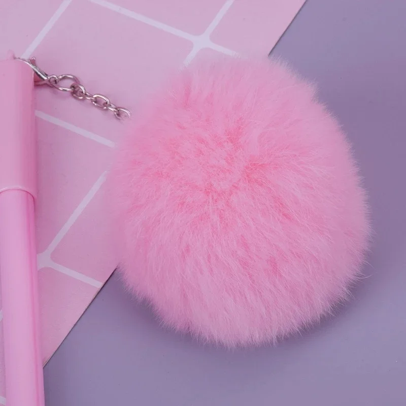 Bolígrafo de Gel con flamenco rosa, bolígrafos de cisne de peluche para la escuela, regalos para niñas, bolígrafos neutros Kawaii, suministros escolares, papelería, 1 ud. - imagen 3