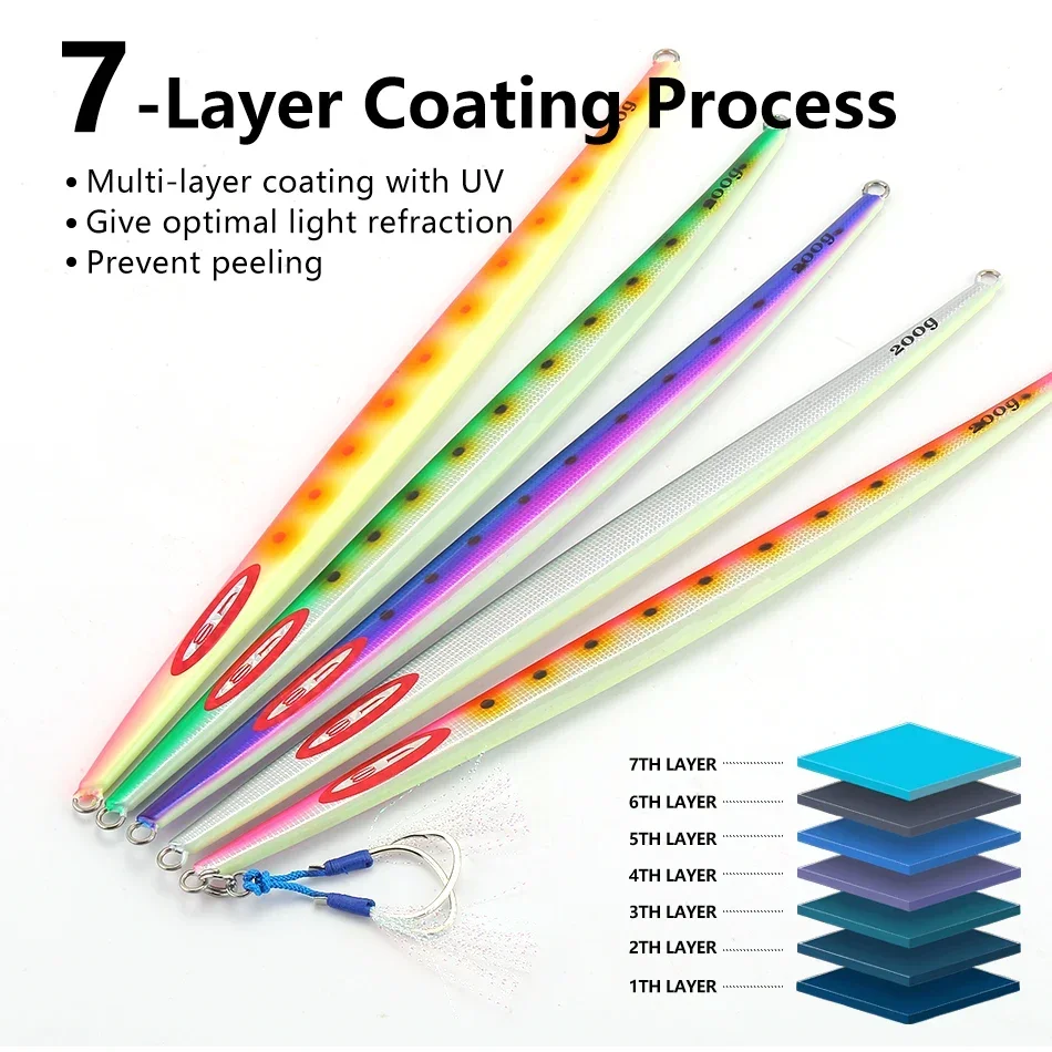 MOOKZZ-señuelo duro Jinging para pesca en el mar, anzuelo de gran velocidad de peso, 160G/180G/200G/230G/250G/280G - imagen 4