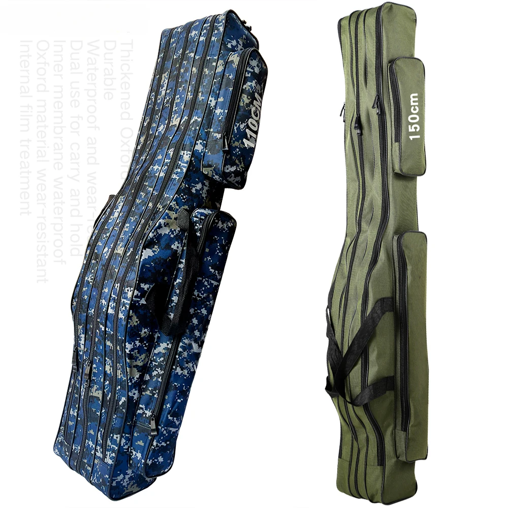 Bolsa de pesca multifuncional de gran capacidad, 2/3 capas, 110CM-150CM, bolsa de caña de pescar Oxford portátil, estuche de almacenamiento, aparejos de pesca - imagen 2
