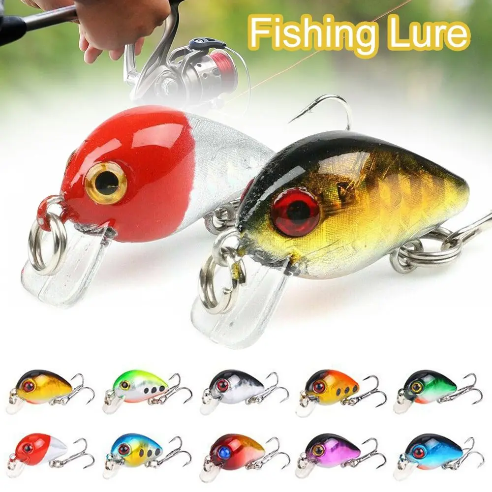 Mini señuelo de pesca de 10 piezas, anzuelos de Pesca, Señuelos de pececillos, Crankbaits de lubina, aparejos de manivela de hundimiento, señuelo Artificial de lubina - imagen 5
