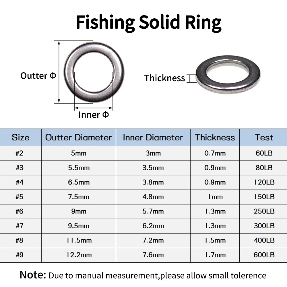 Elllv 200 Uds. De acero inoxidable sólido/anillo dividido, conector de señuelo para sedal, pesca en agua dulce y salada, accesorios prácticos - imagen 2