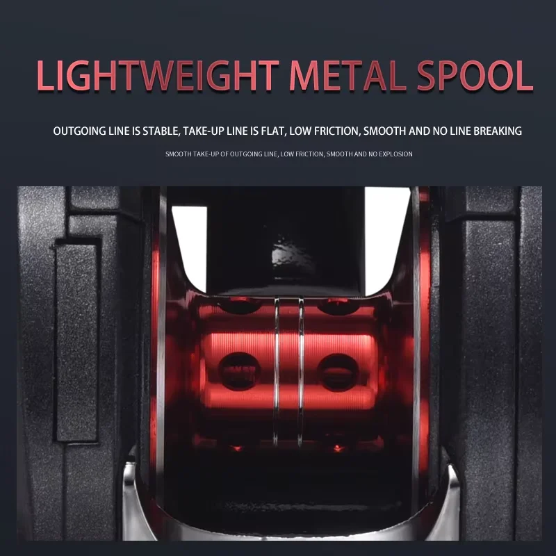 Carrete de baitcasting con pantalla Digital Lizard con pantalla de cristal líquido arrastre máximo de 5 kg con carrete y mango de metal - imagen 4